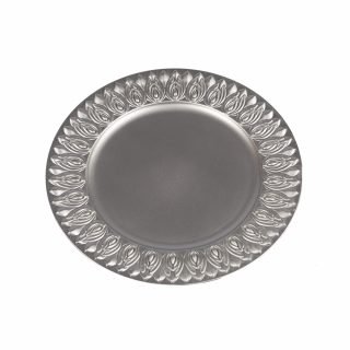 POSA PLATO PLATEADO BRILLOSO/NEGRO