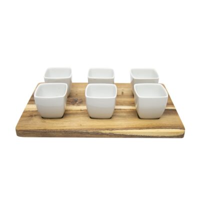 SET 6 pzas CUENCOS CERAMICA c/BASE MAD.
