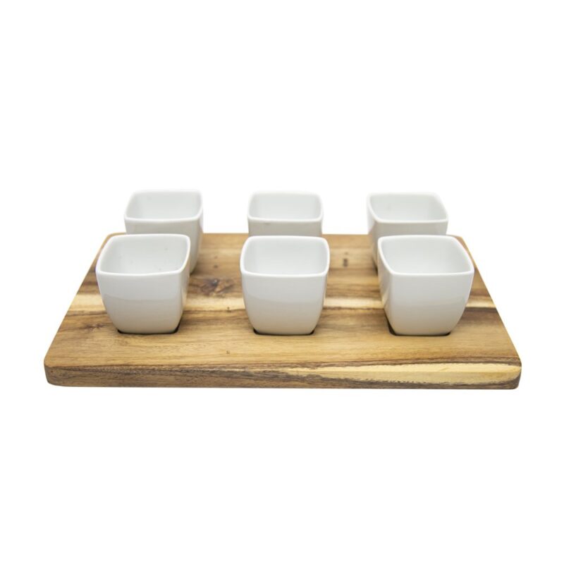 SET 6 pzas CUENCOS CERAMICA c/BASE MAD.