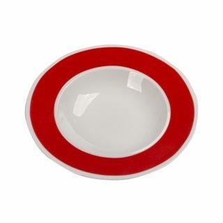 PLATO HONDO 24 cms ART MANI ROJO x 6