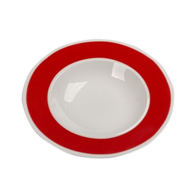 PLATO HONDO 24 cms ART MANI ROJO x 6