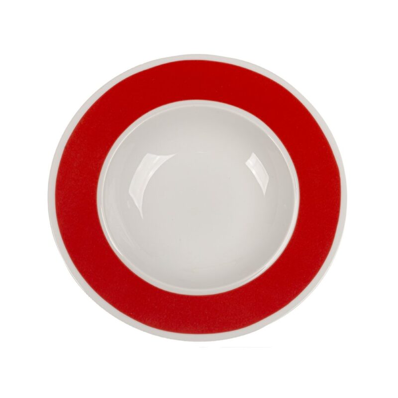 PLATO HONDO 24 cms ART MANI ROJO x 6 - Imagen 2