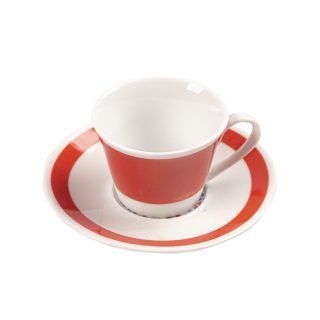 TAZA CAFE c/PLAT 100CC ART M.ROJO x 6