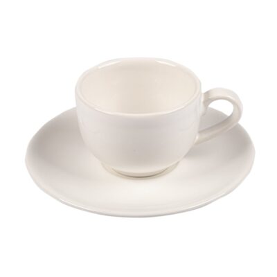 Juego de 6 tazas Té con platito blanco