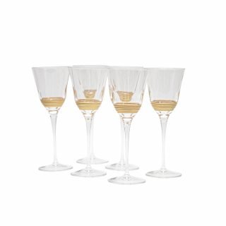 JGO. 6 COPAS VINO JULIA ALMIRA DORADO