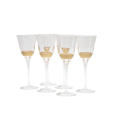 JGO. 6 COPAS VINO JULIA ALMIRA DORADO