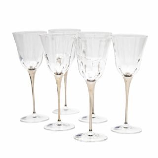 JGO. 6 COPAS VINO JULIA OPTIC DOR/PLAT.