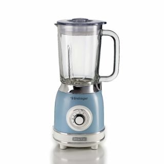 LICUADORA VASO VIDRIO CREMA/AZUL