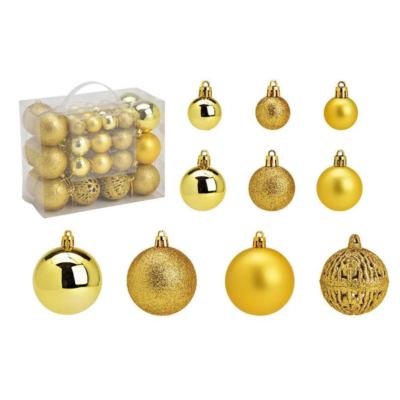 BOLAS NAVIDEÑAS DORADAS 50 pzas