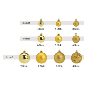 BOLAS NAVIDEÑAS DORADAS 50 pzas - Imagen 3