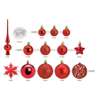 BOLAS NAVIDEÑAS ROJAS 111 pzas