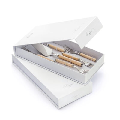 Juego de cubiertos para torta 7 piezas Ginevra Pearl Brown