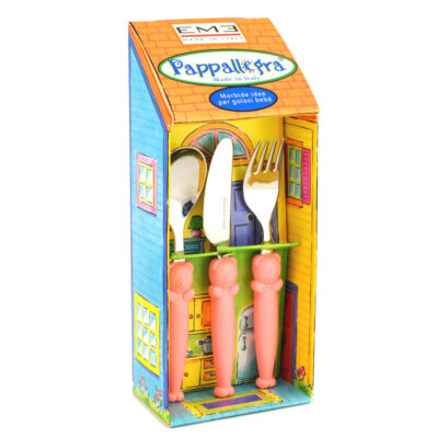 JGO CUBIERTO BEBE 3 pzas PAPPALLEGRA ROSADO 64
