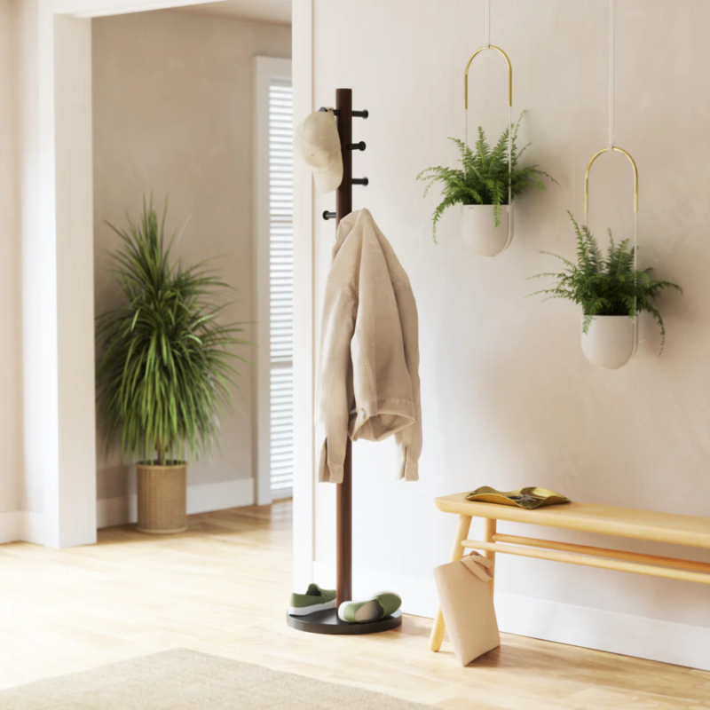 PERCHERO PILLAR NEGRO/WALNUT - Imagen 4