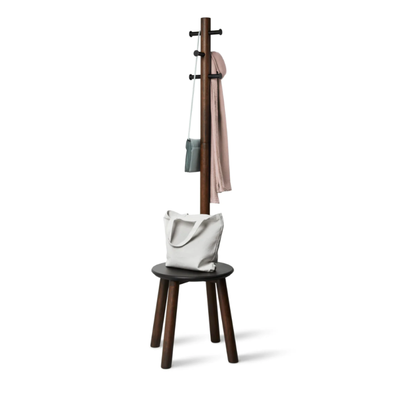 PERCHERO PILLAR NEGRO/WALNUT - Imagen 5