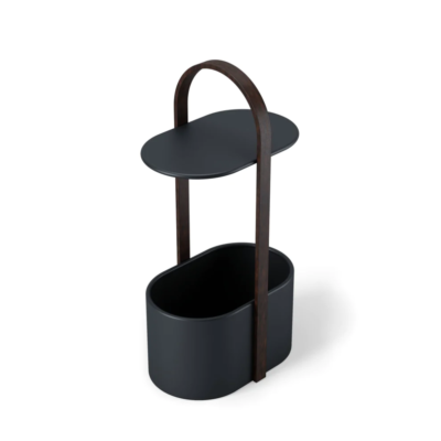 MESA LATERAL c/REVISTERO BELLWOOD NEGRO/WALNUT