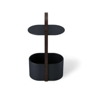 MESA LATERAL c/REVISTERO BELLWOOD NEGRO/WALNUT - Imagen 3