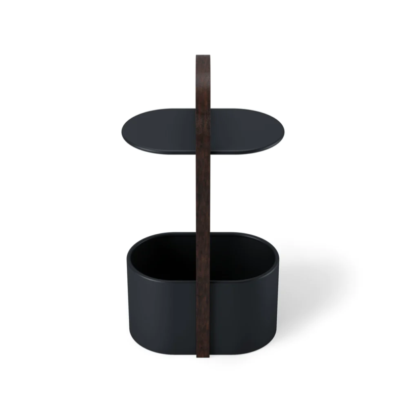MESA LATERAL c/REVISTERO BELLWOOD NEGRO/WALNUT - Imagen 3