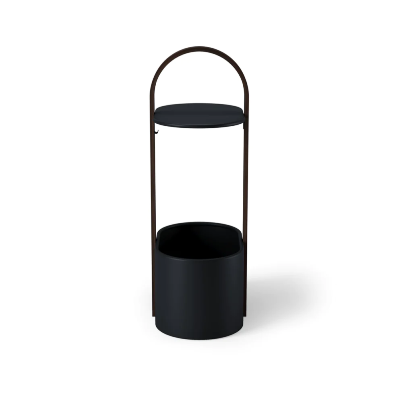 MESA LATERAL c/REVISTERO BELLWOOD NEGRO/WALNUT - Imagen 4
