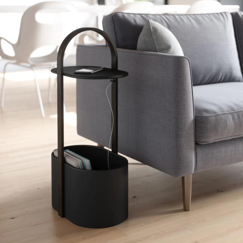 MESA LATERAL c/REVISTERO BELLWOOD NEGRO/WALNUT - Imagen 6