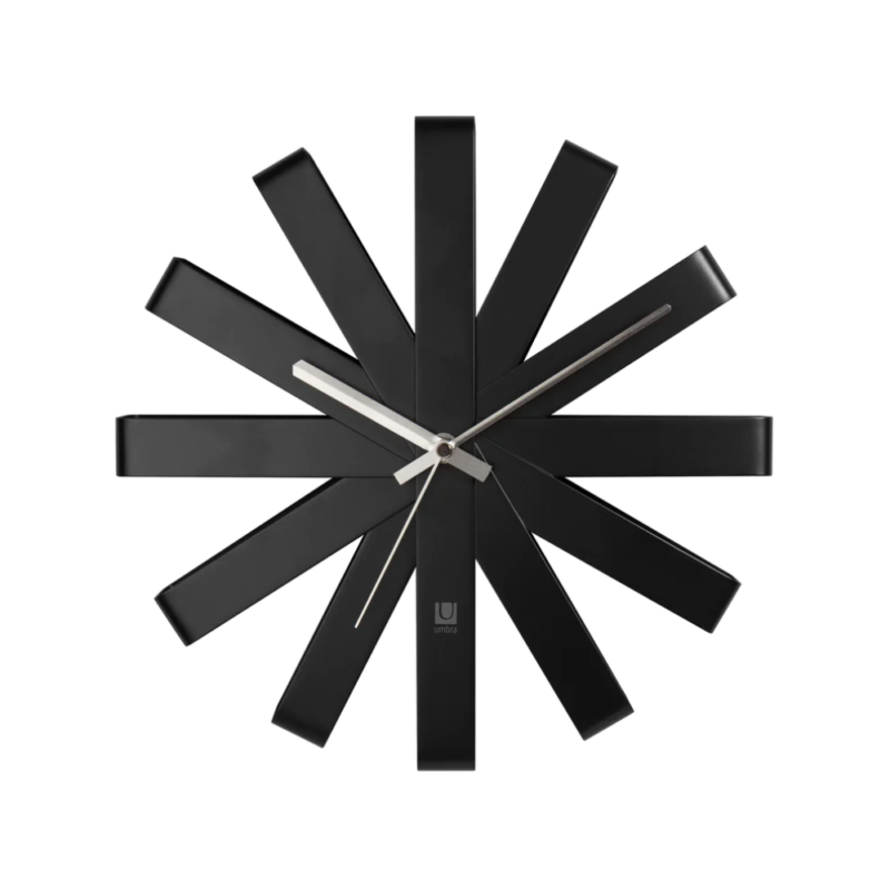 RELOJ DE PARED RIBBON NEGRO