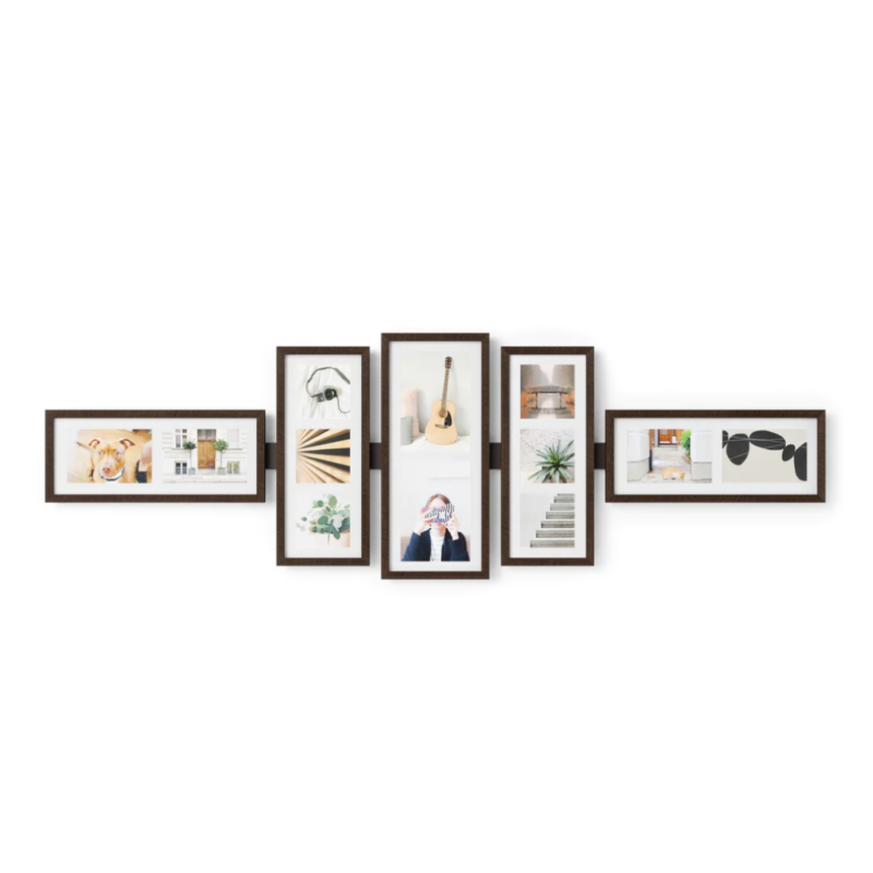 JUEGO 5 PORTA-RETRATOS DE PARED SHUFFLE WALNUT - Imagen 3
