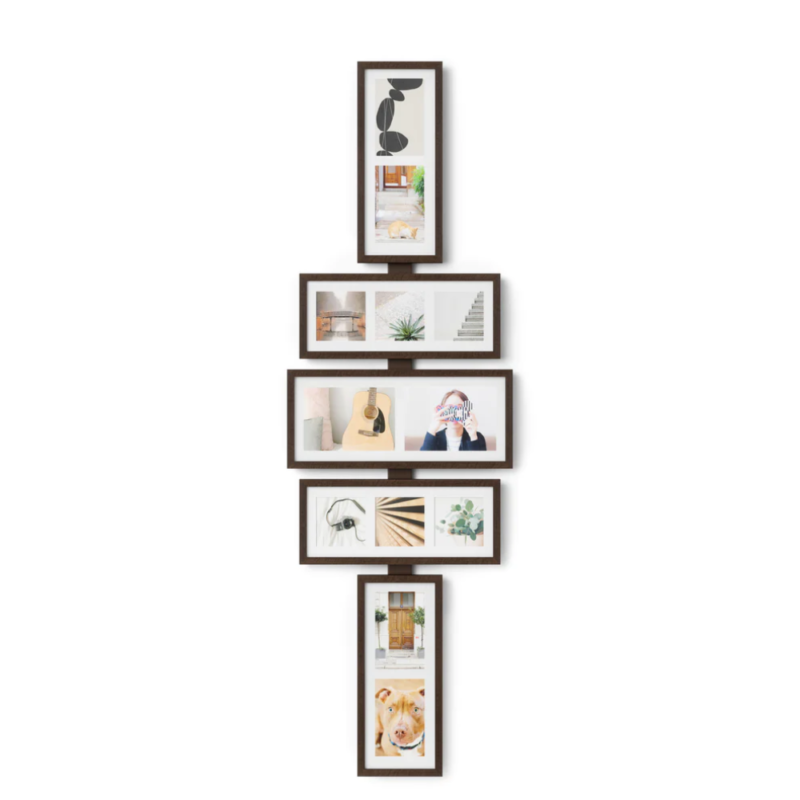 JUEGO 5 PORTA-RETRATOS DE PARED SHUFFLE WALNUT - Imagen 2