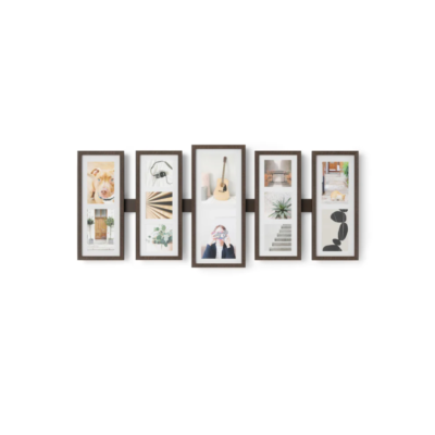 JUEGO 5 PORTA-RETRATOS DE PARED SHUFFLE WALNUT