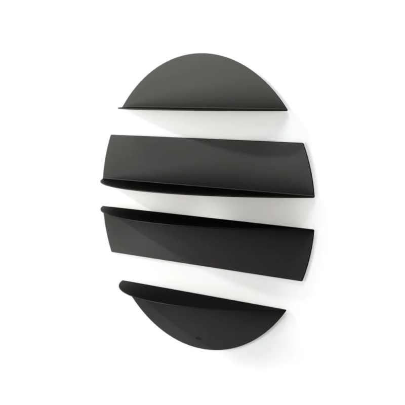 JUEGO 4 ESTANTES DE PARED SOLIS NEGRO - Imagen 2