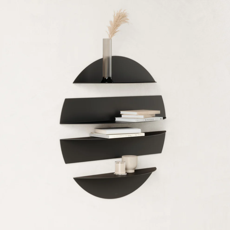 JUEGO 4 ESTANTES DE PARED SOLIS NEGRO - Imagen 4