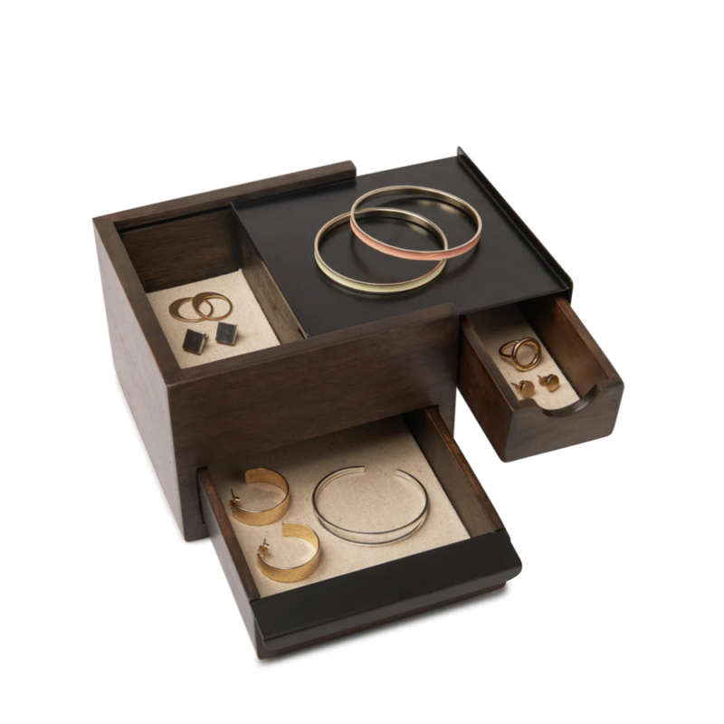 MINI JOYERO STOWIT NEGRO/WALNUT - Imagen 3
