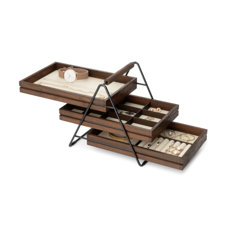 JOYERO TERRACE NEGRO/WALNUT - Imagen 3