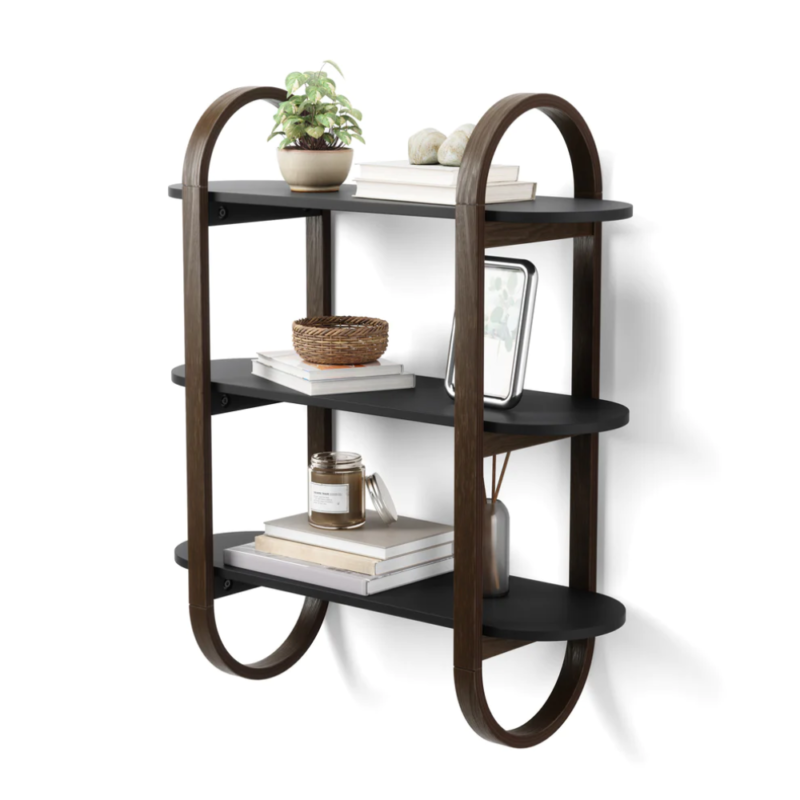 ESTANTE p/PARED BELLWOOD NEGRO/WALNUT - Imagen 2