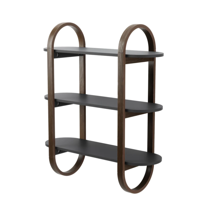 ESTANTE p/PARED BELLWOOD NEGRO/WALNUT