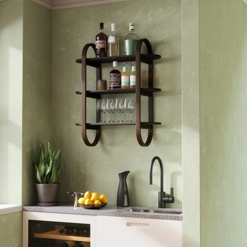ESTANTE p/PARED BELLWOOD NEGRO/WALNUT - Imagen 3