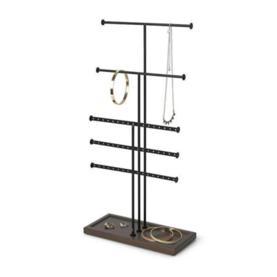 JOYERO COLGANTE 5 NIVELES TRIGEM KD NEGRO/WALNUT