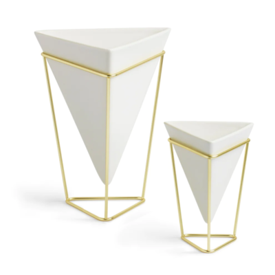 JGO 2 MACETEROS CERAMICA TRIGG BLANCO