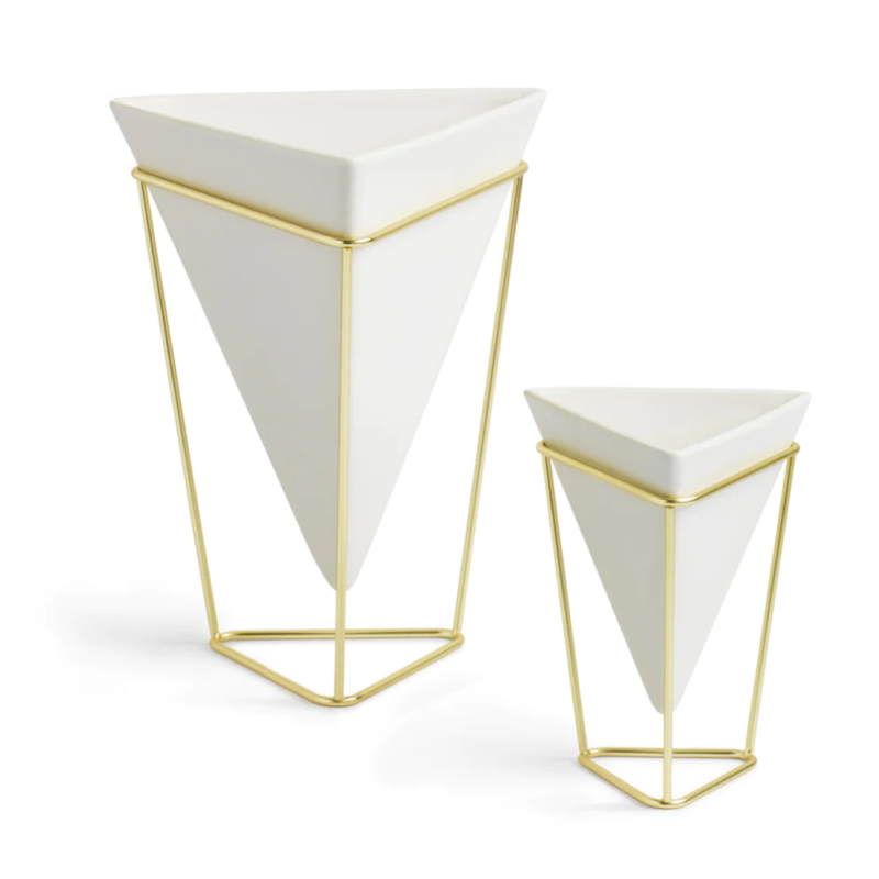 JGO 2 MACETEROS CERAMICA TRIGG BLANCO