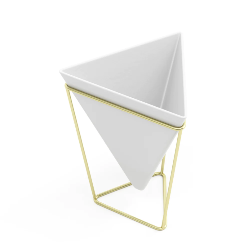 JGO 2 MACETEROS CERAMICA TRIGG BLANCO - Imagen 2