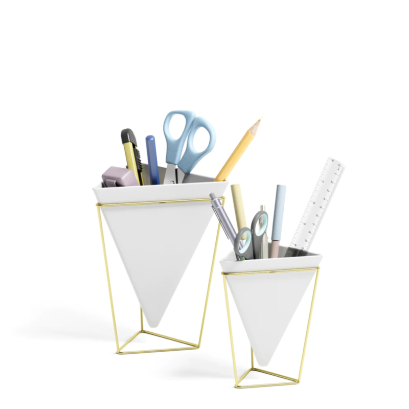 JGO 2 MACETEROS CERAMICA TRIGG BLANCO - Imagen 4