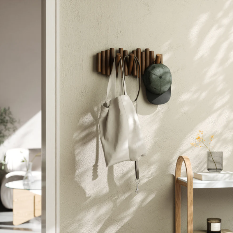 COLGADOR DE PARED C/5 GANCHOS PICKET A.WALNUT - Imagen 5