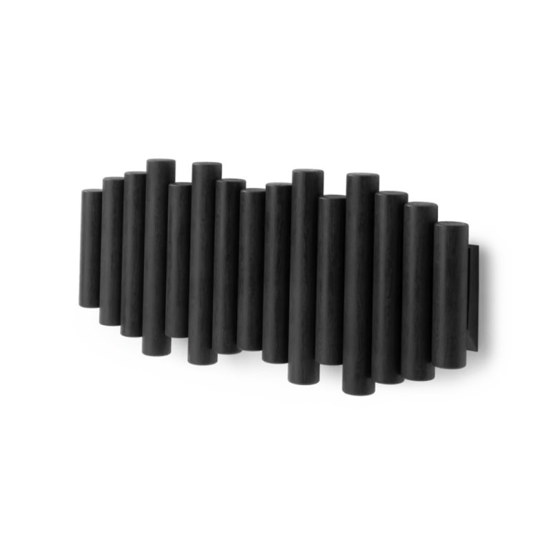 COLGADOR DE PARED C/5 GANCHOS PICKET NEGRO - Imagen 3