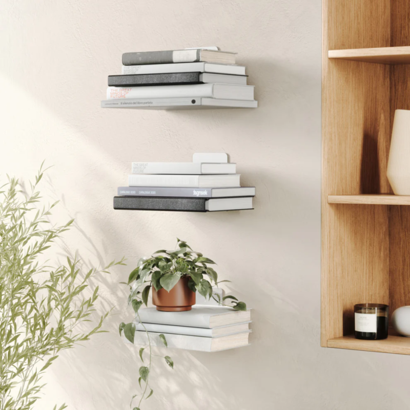 ESTANTE p/PARED 3 NIVELES COLOR PLATA CONCEAL - Imagen 5