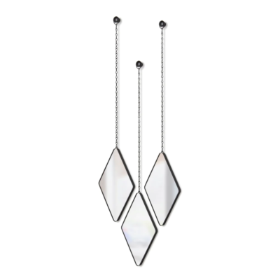 JUEGO 3 ESPEJOS COLGANTES DIMA DIAMOND NEGRO
