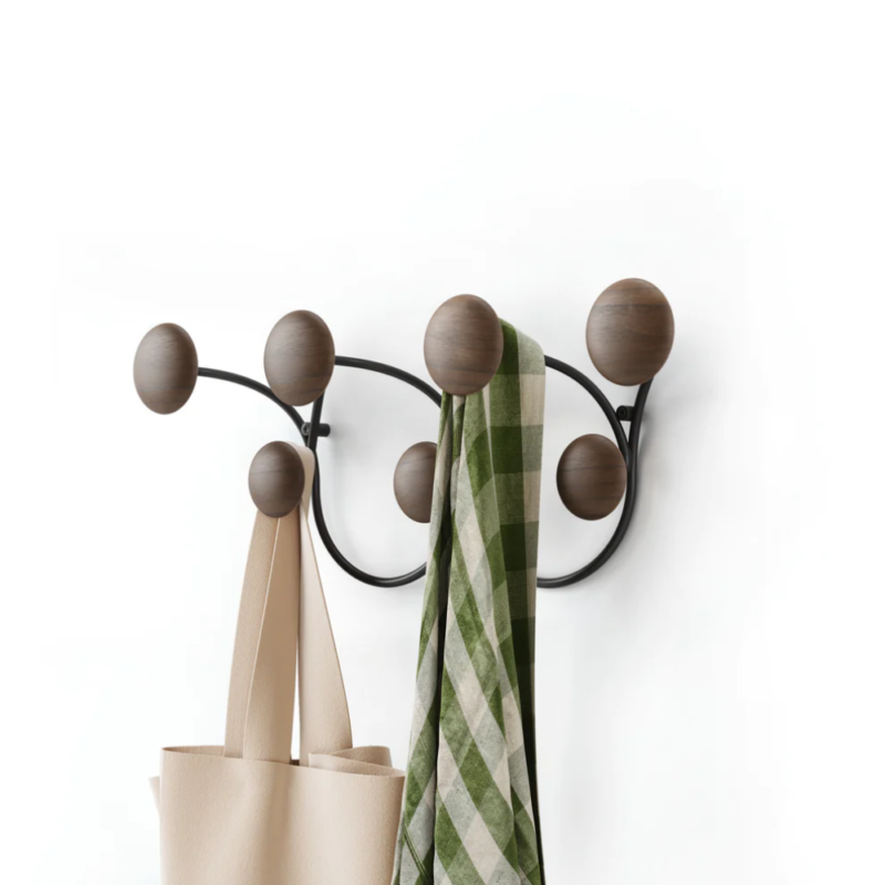 GANCHOS p/PARED 7 PZAS DOTSY NEGRO/WALNUT - Imagen 4