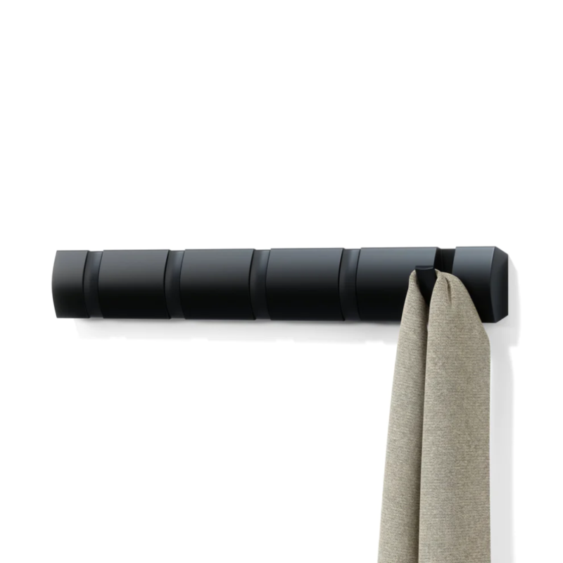 COLGADOR DE PARED 5 GANCHOS FLIP NEGRO - Imagen 3