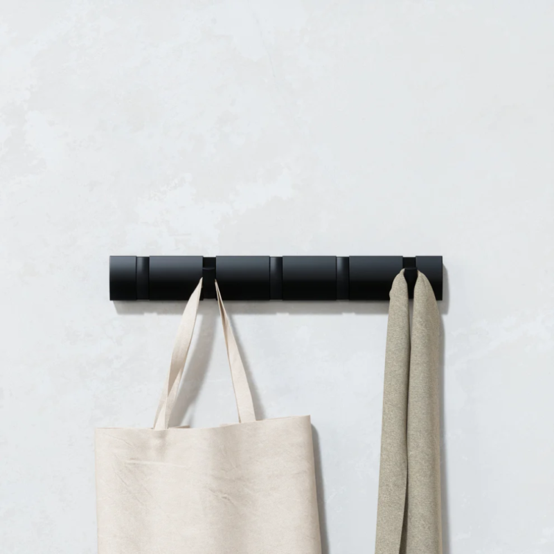 COLGADOR DE PARED 5 GANCHOS FLIP NEGRO - Imagen 4