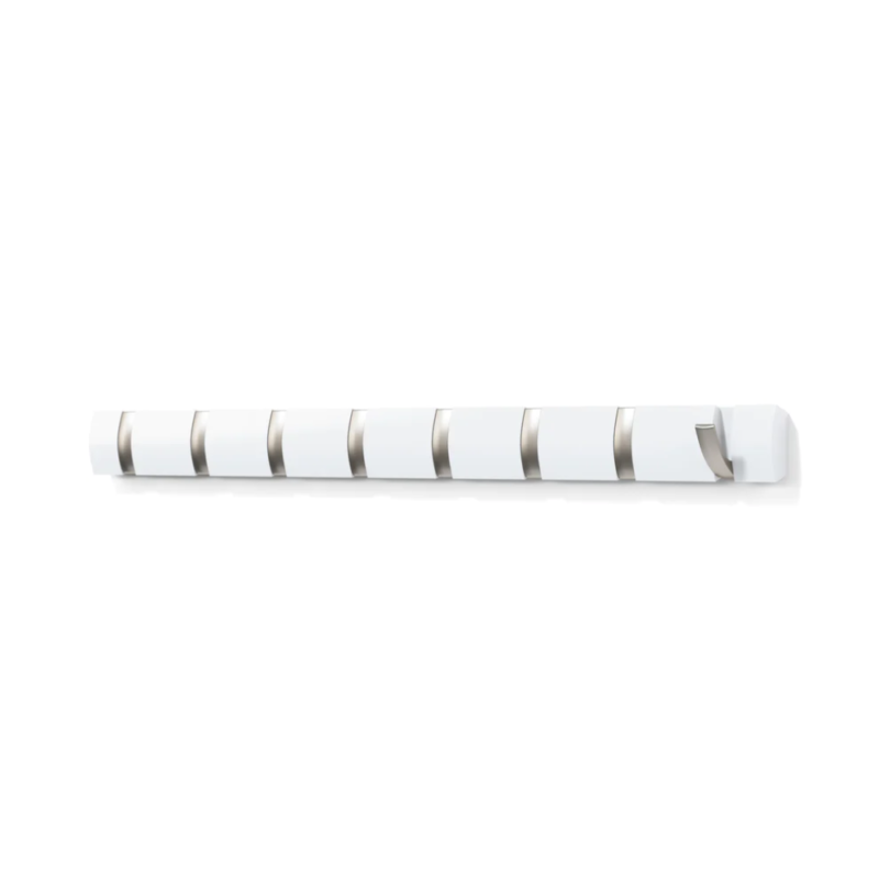 COLGADOR DE PARED 8 GANCHOS FLIP BLANCO