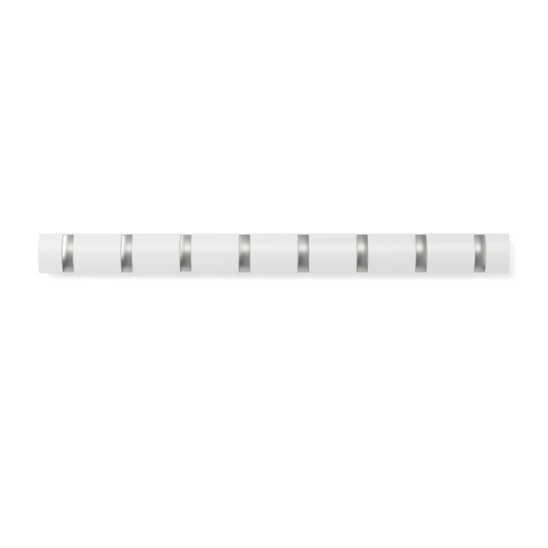 COLGADOR DE PARED 8 GANCHOS FLIP BLANCO - Imagen 2