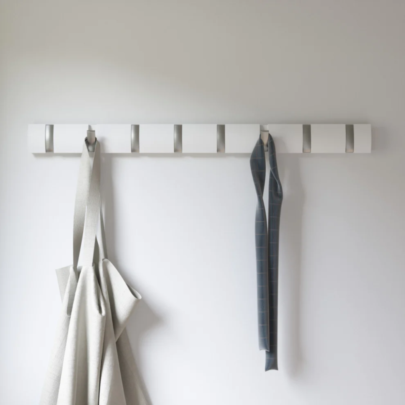 COLGADOR DE PARED 8 GANCHOS FLIP BLANCO - Imagen 4